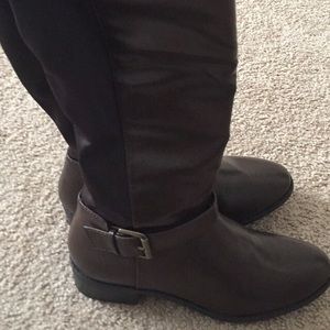 Brown knee high boots